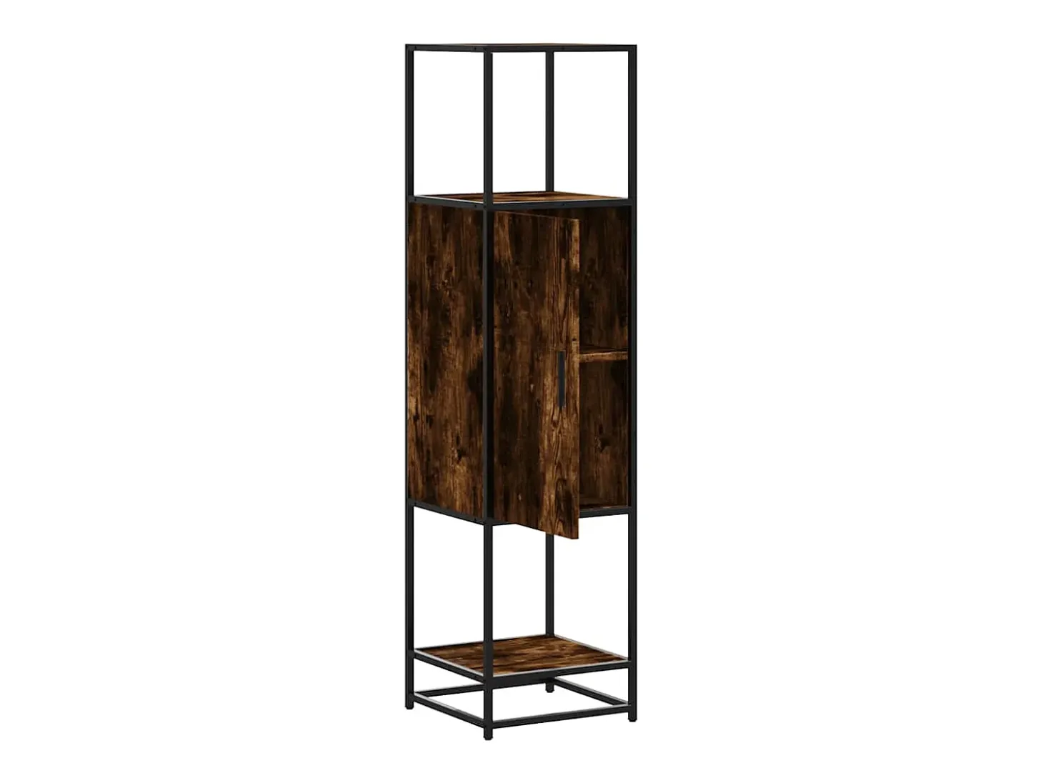 Aparador alto madera de ingeniería y metal 35,5x35x139 cm