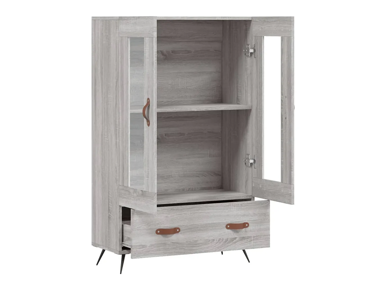 Aparador alto madera de ingeniería gris Sonoma 69,5x31x115 cm