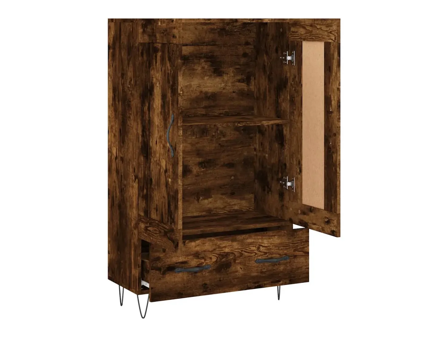 Aparador alto madera de ingeniería roble ahumado 69,5x31x115 cm