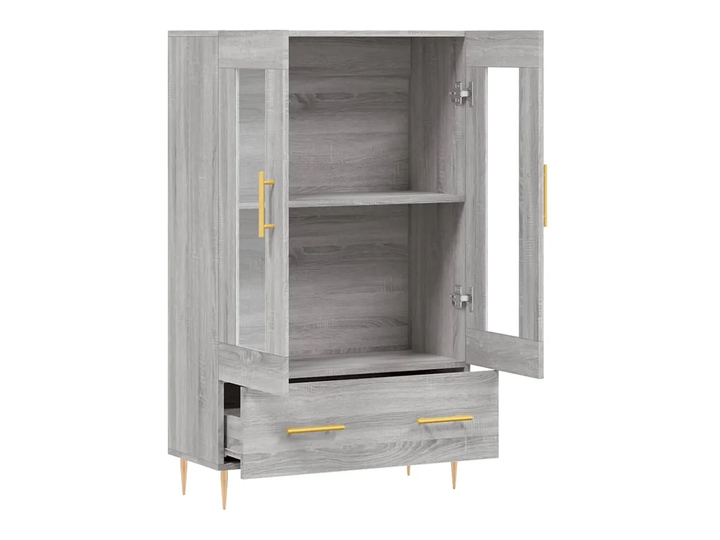 Aparador alto madera de ingeniería gris Sonoma 69,5x31x115 cm ES20722