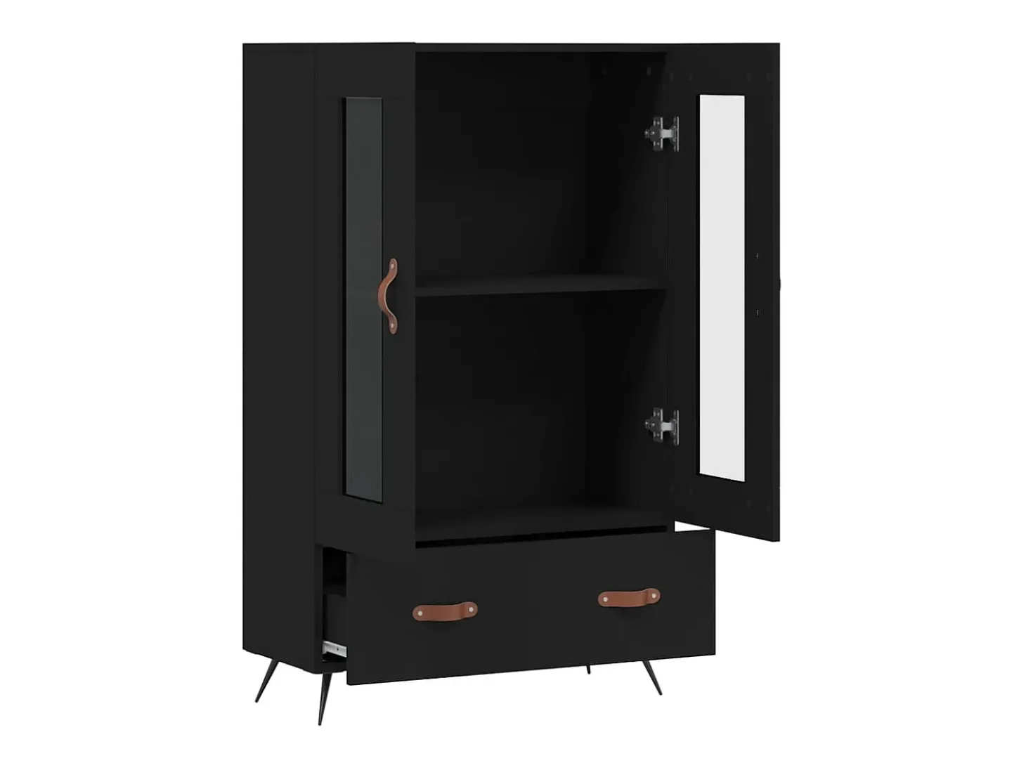 Aparador alto madera de ingeniería negro 69,5x31x115 cm