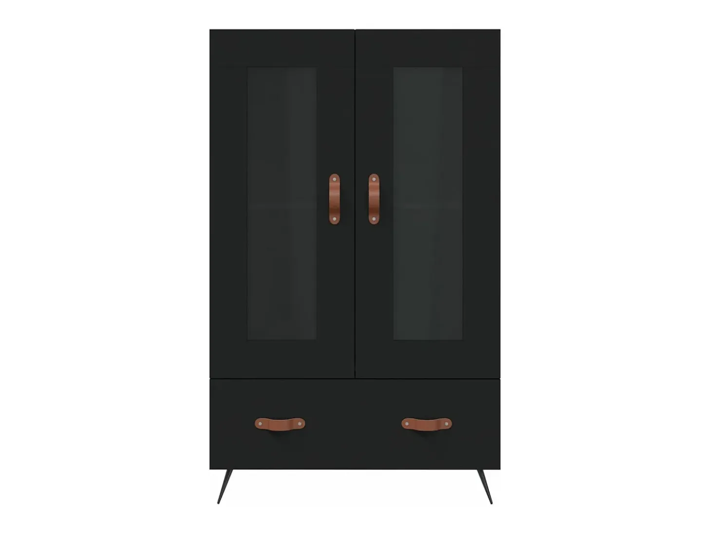 Aparador alto madera de ingeniería negro 69,5x31x115 cm