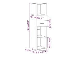 Aparador alto madera de ingeniería marrón roble 30x42,5x124 cm