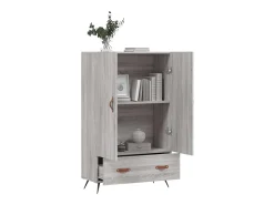Aparador alto madera de ingeniería gris Sonoma 69,5x31x115 cm ES32472