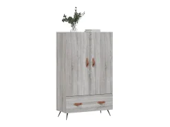 Aparador alto madera de ingeniería gris Sonoma 69,5x31x115 cm ES32472