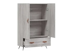 Aparador alto madera de ingeniería gris Sonoma 69,5x31x115 cm ES32472