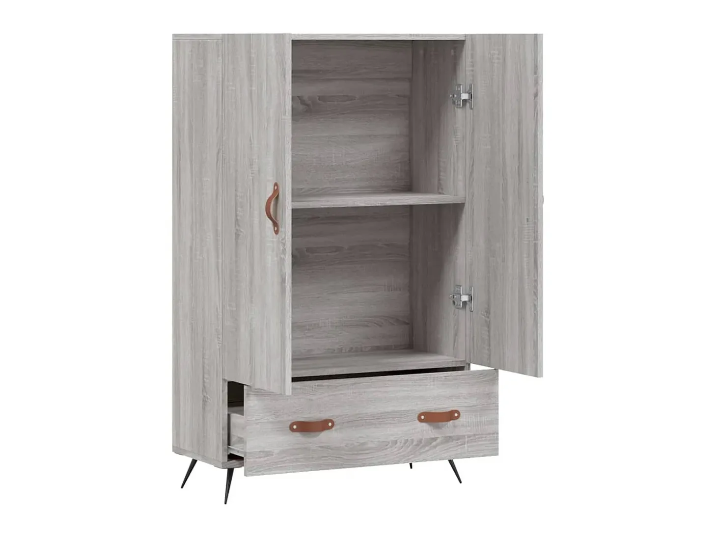 Aparador alto madera de ingeniería gris Sonoma 69,5x31x115 cm ES32472