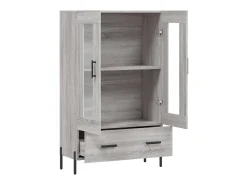 Aparador alto madera de ingeniería gris Sonoma 69,5x31x115 cm ES14974