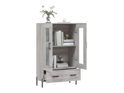 Aparador alto madera de ingeniería gris Sonoma 69,5x31x115 cm ES14974