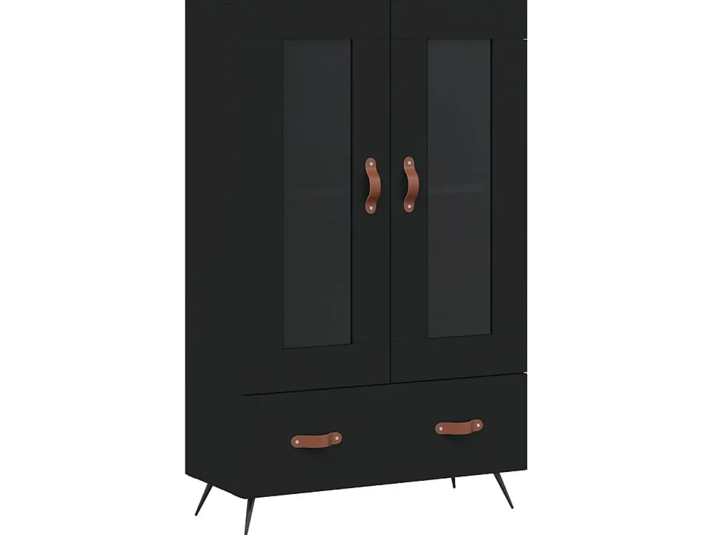 Aparador alto madera de ingeniería negro 69,5x31x115 cm ES96891