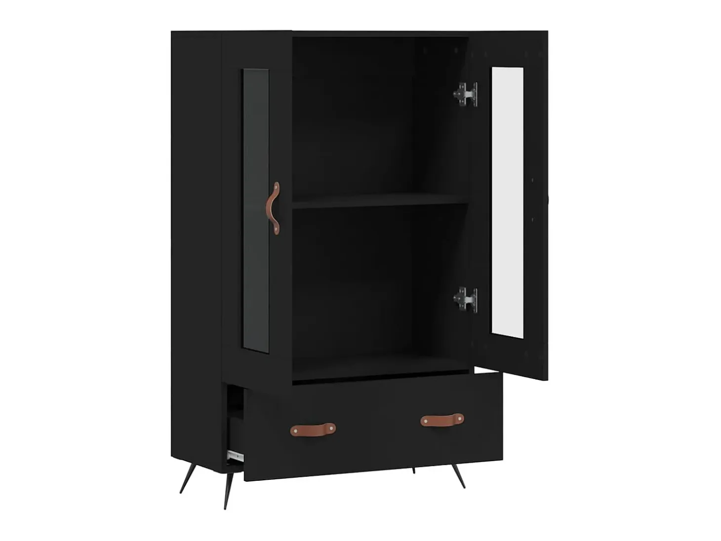 Aparador alto madera de ingeniería negro 69,5x31x115 cm ES96891