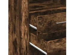 Aparador alto madera de ingeniería roble ahumado 50x42,5x124 cm