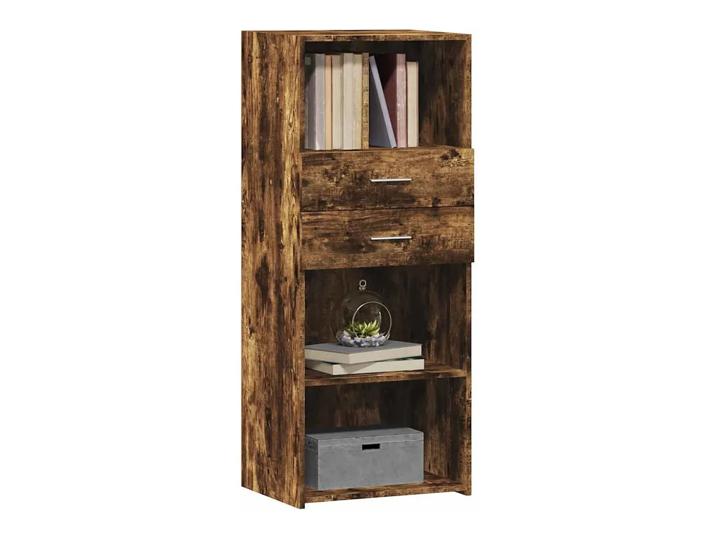 Aparador alto madera de ingeniería roble ahumado 50x42,5x124 cm