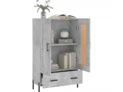 Aparador alto madera de ingeniería gris hormigón 69,5x31x115 cm ES84829