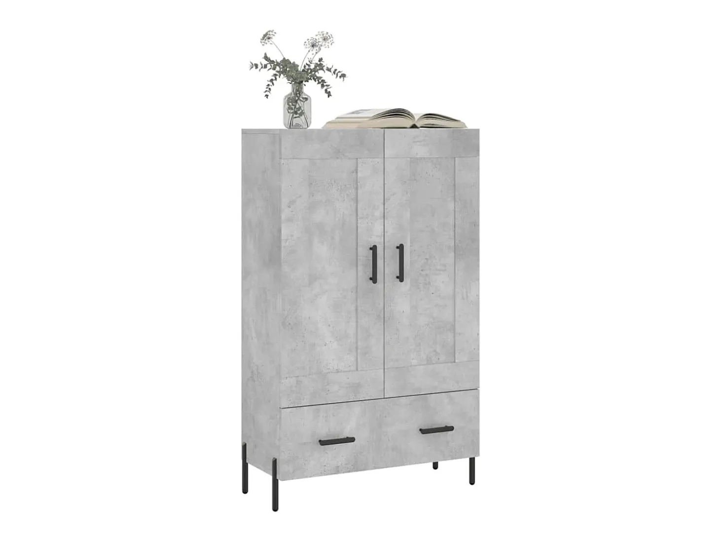 Aparador alto madera de ingeniería gris hormigón 69,5x31x115 cm ES84829