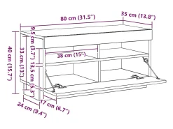 Aparador alto madera de ingeniería gris hormigón 70x42,5x185 cm