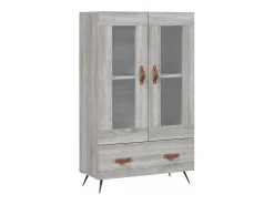 Aparador alto madera de ingeniería gris Sonoma 69,5x31x115 cm
