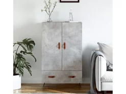 Aparador alto madera de ingeniería gris hormigón 69,5x31x115 cm