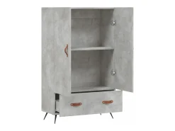 Aparador alto madera de ingeniería gris hormigón 69,5x31x115 cm