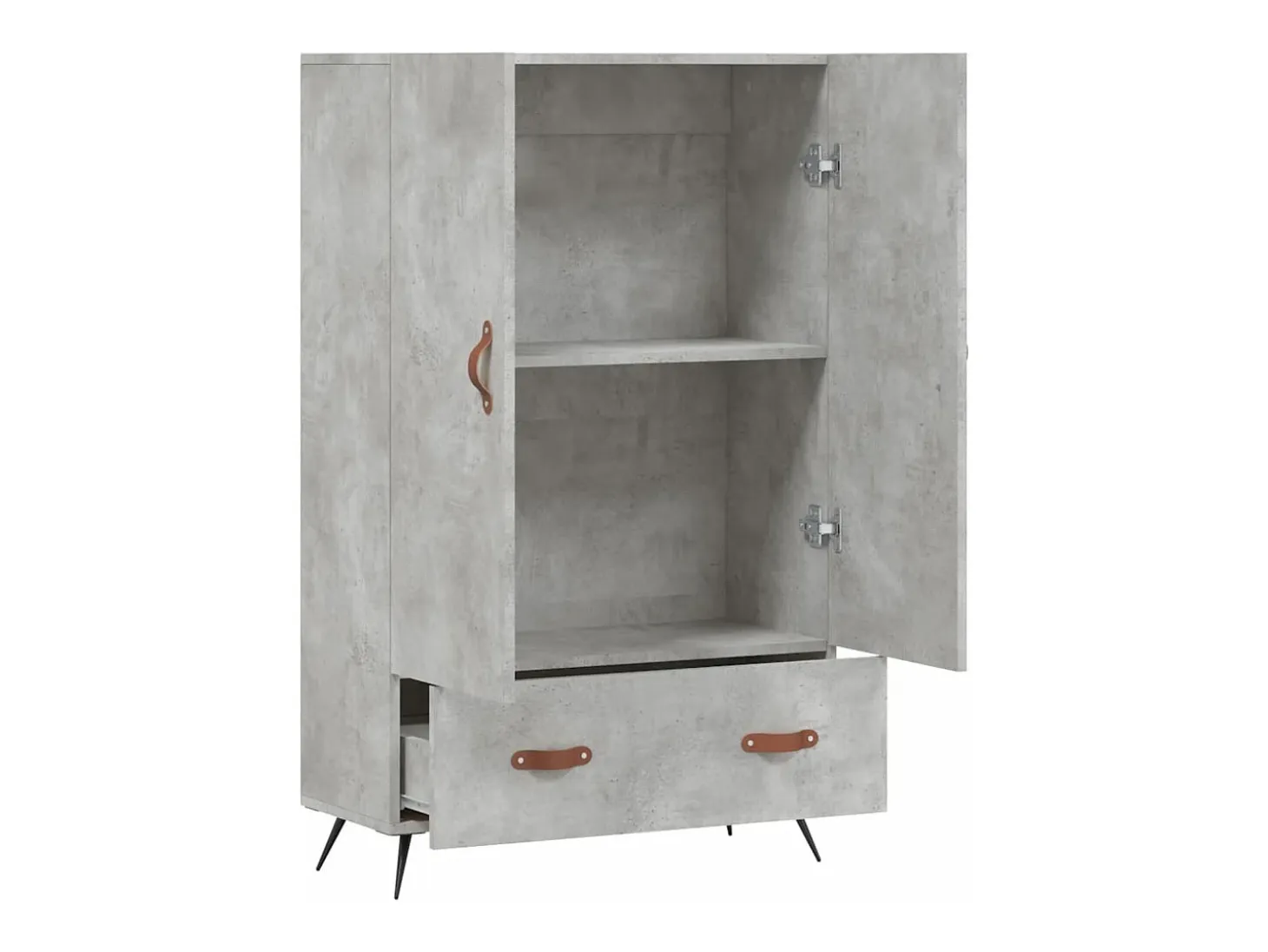 Aparador alto madera de ingeniería gris hormigón 69,5x31x115 cm