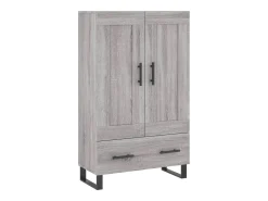 Aparador alto madera de ingeniería gris Sonoma 69,5x31x115 cm ES40228