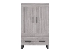 Aparador alto madera de ingeniería gris Sonoma 69,5x31x115 cm ES40228