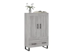 Aparador alto madera de ingeniería gris Sonoma 69,5x31x115 cm ES40228