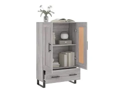 Aparador alto madera de ingeniería gris Sonoma 69,5x31x115 cm ES40228