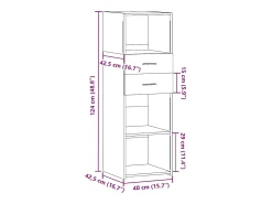 Aparador alto madera de ingeniería blanco 40x42,5x124 cm