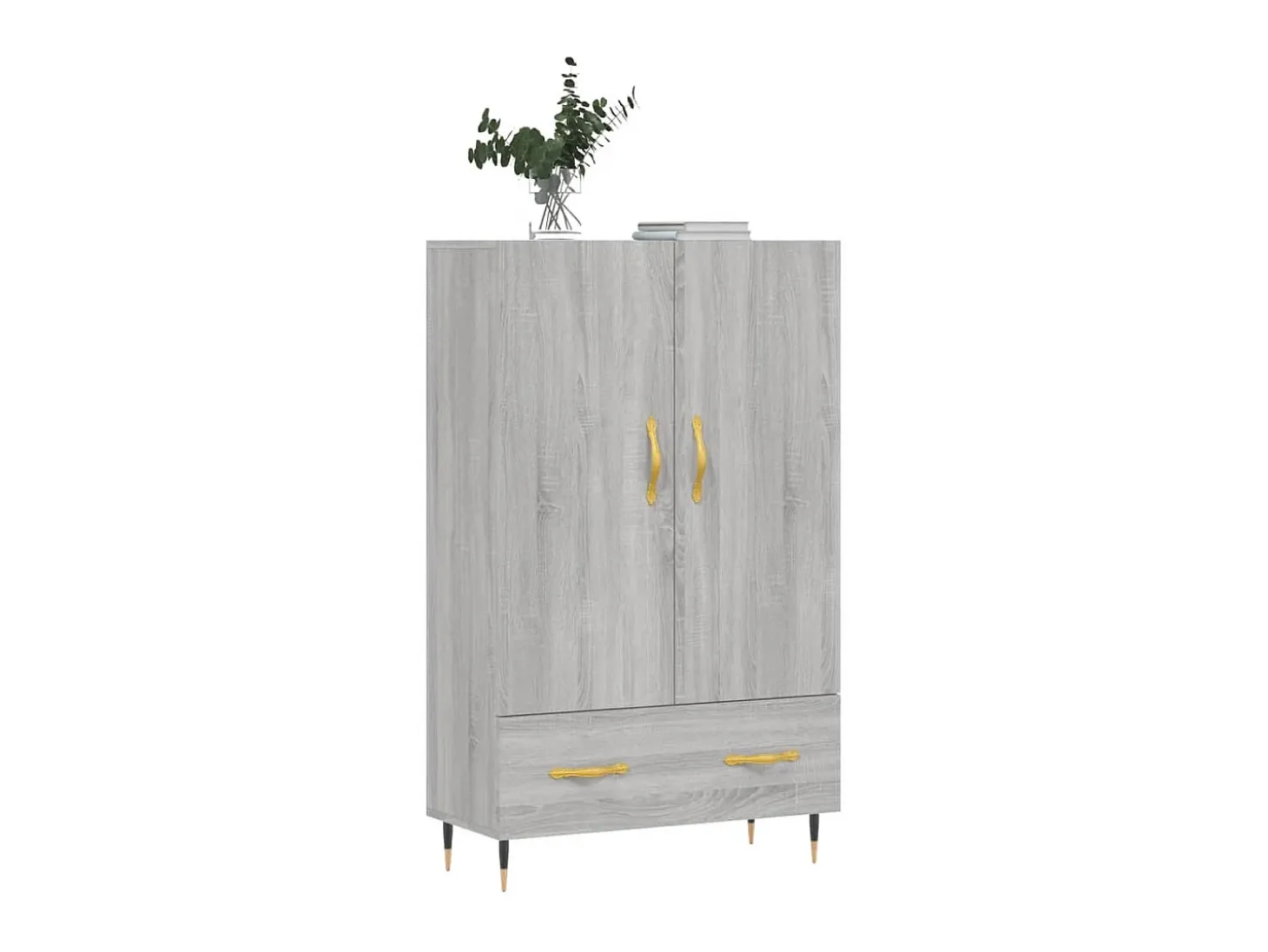 Aparador alto madera de ingeniería gris Sonoma 69,5x31x115 cm ES20611