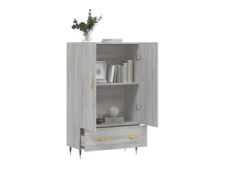 Aparador alto madera de ingeniería gris Sonoma 69,5x31x115 cm ES20611