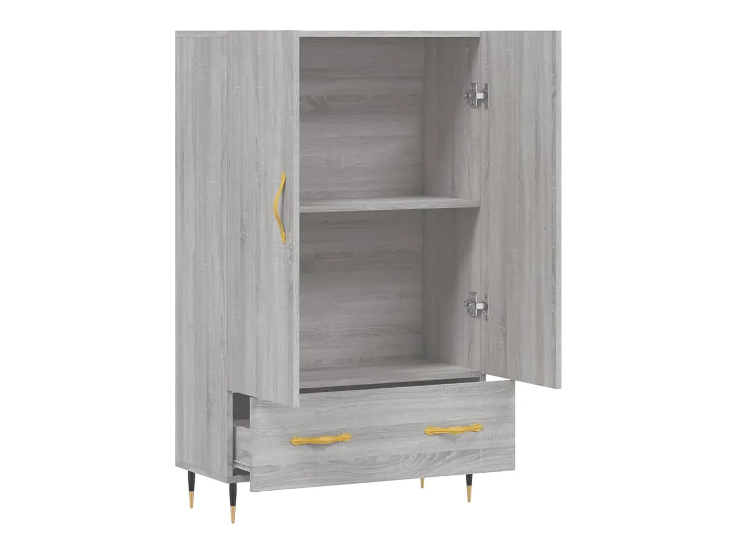 Aparador alto madera de ingeniería gris Sonoma 69,5x31x115 cm ES20611