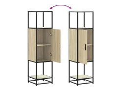 Aparador alto madera de ingeniería y metal 35,5x35x139 cm