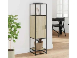 Aparador alto madera de ingeniería y metal 35,5x35x139 cm