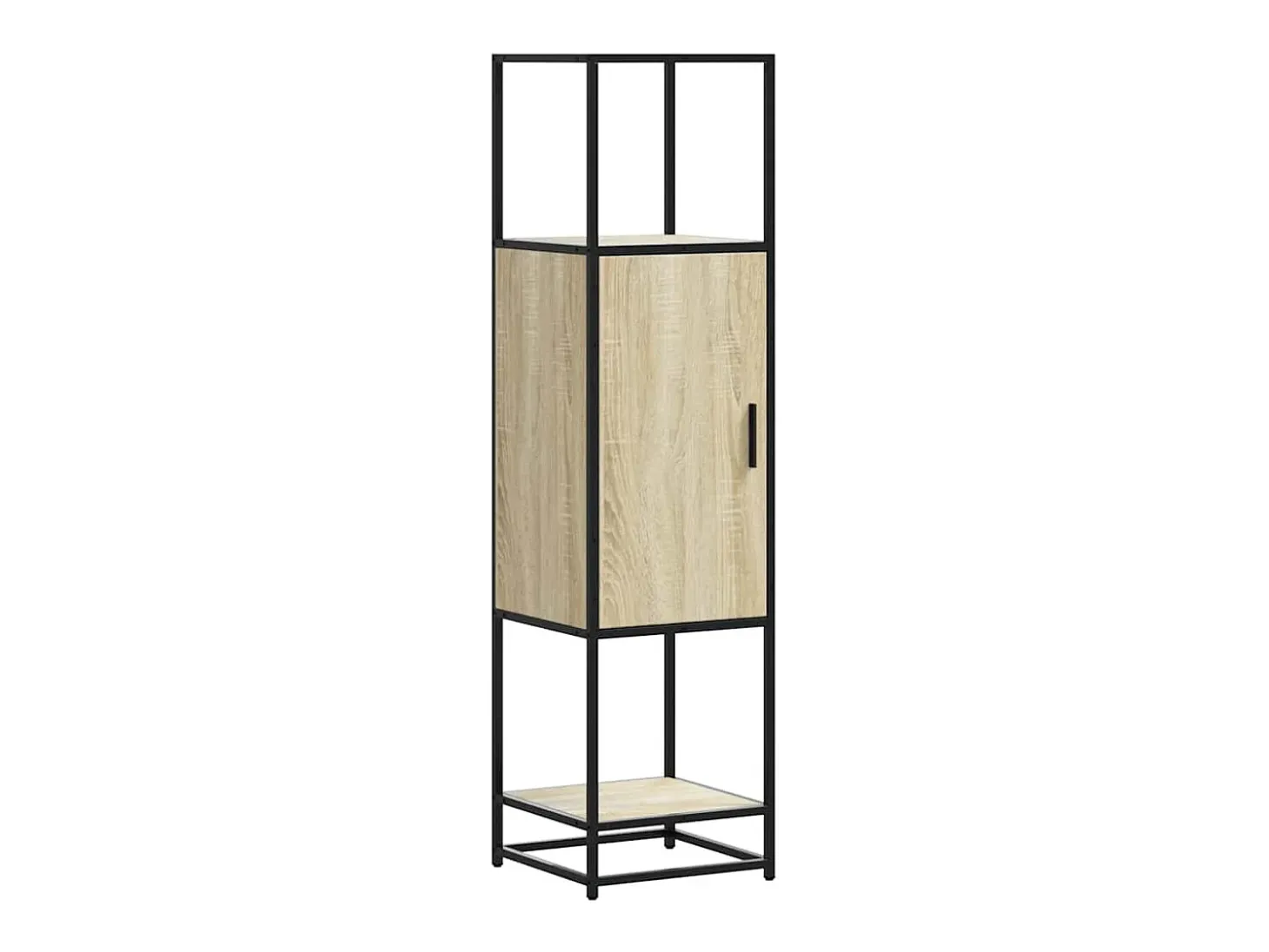 Aparador alto madera de ingeniería y metal 35,5x35x139 cm