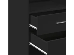 Aparador alto madera de ingeniería negro 40x42,5x124 cm