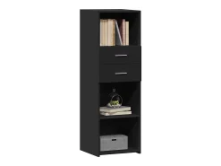 Aparador alto madera de ingeniería negro 40x42,5x124 cm