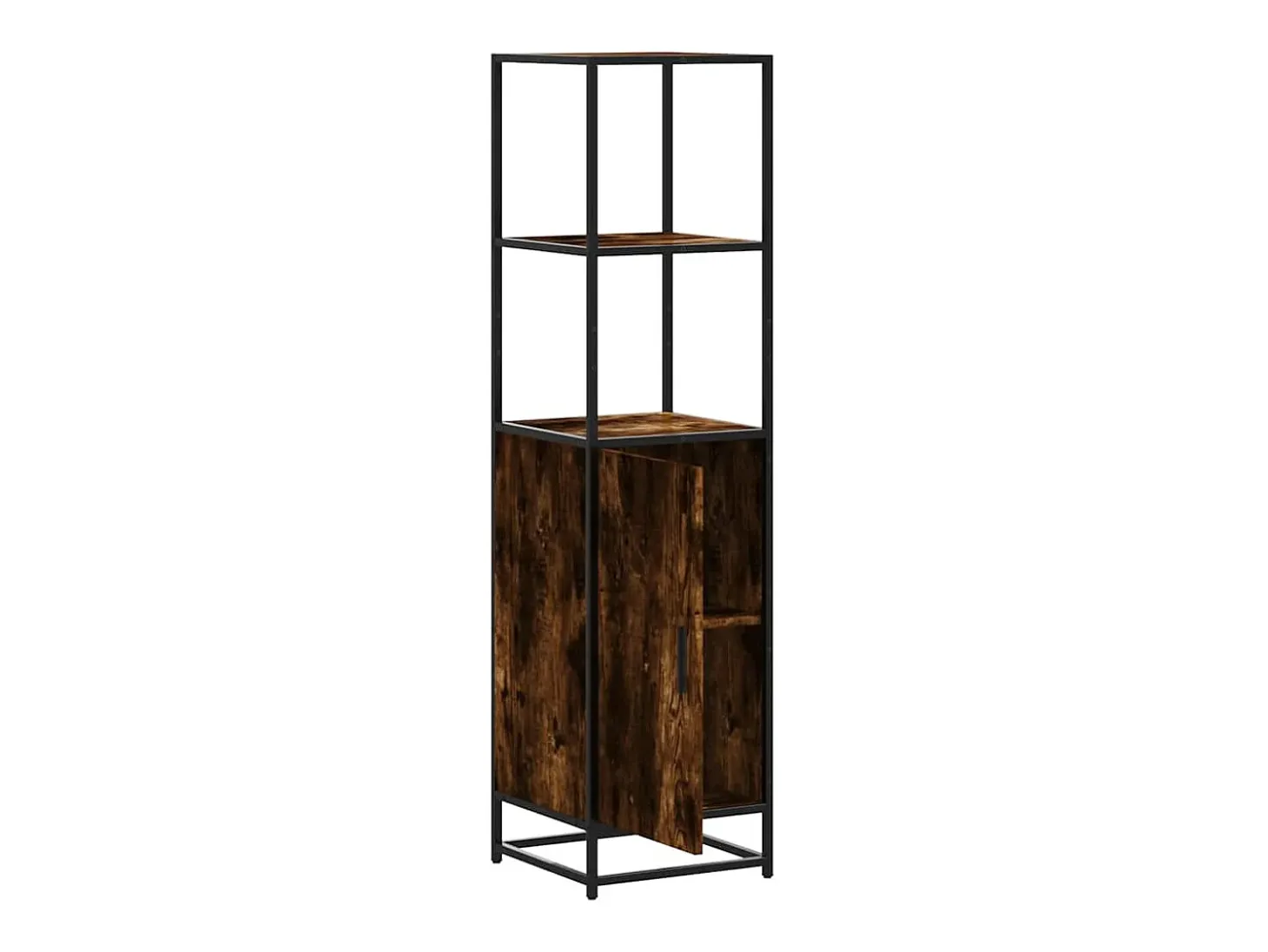 Aparador alto madera de ingeniería y metal 35,5x35x139 cm