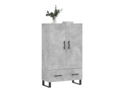 Aparador alto madera de ingeniería gris hormigón 69,5x31x115 cm ES78173