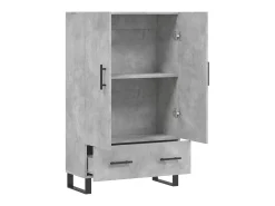Aparador alto madera de ingeniería gris hormigón 69,5x31x115 cm ES78173