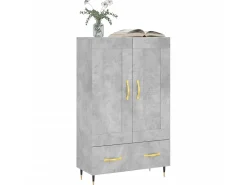 Aparador alto madera de ingeniería gris hormigón 69,5x31x115 cm ES11794