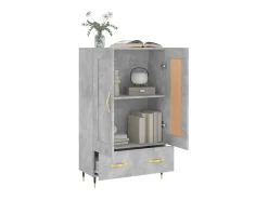 Aparador alto madera de ingeniería gris hormigón 69,5x31x115 cm ES11794