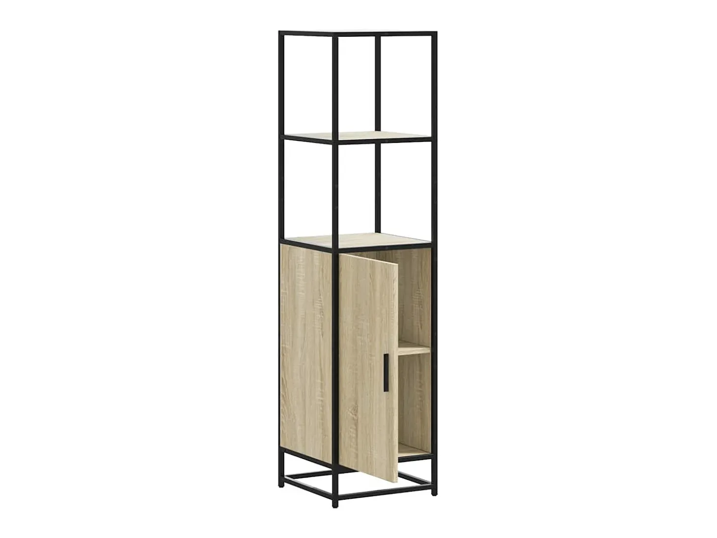 Aparador alto madera de ingeniería y metal 35,5x35x139 cm