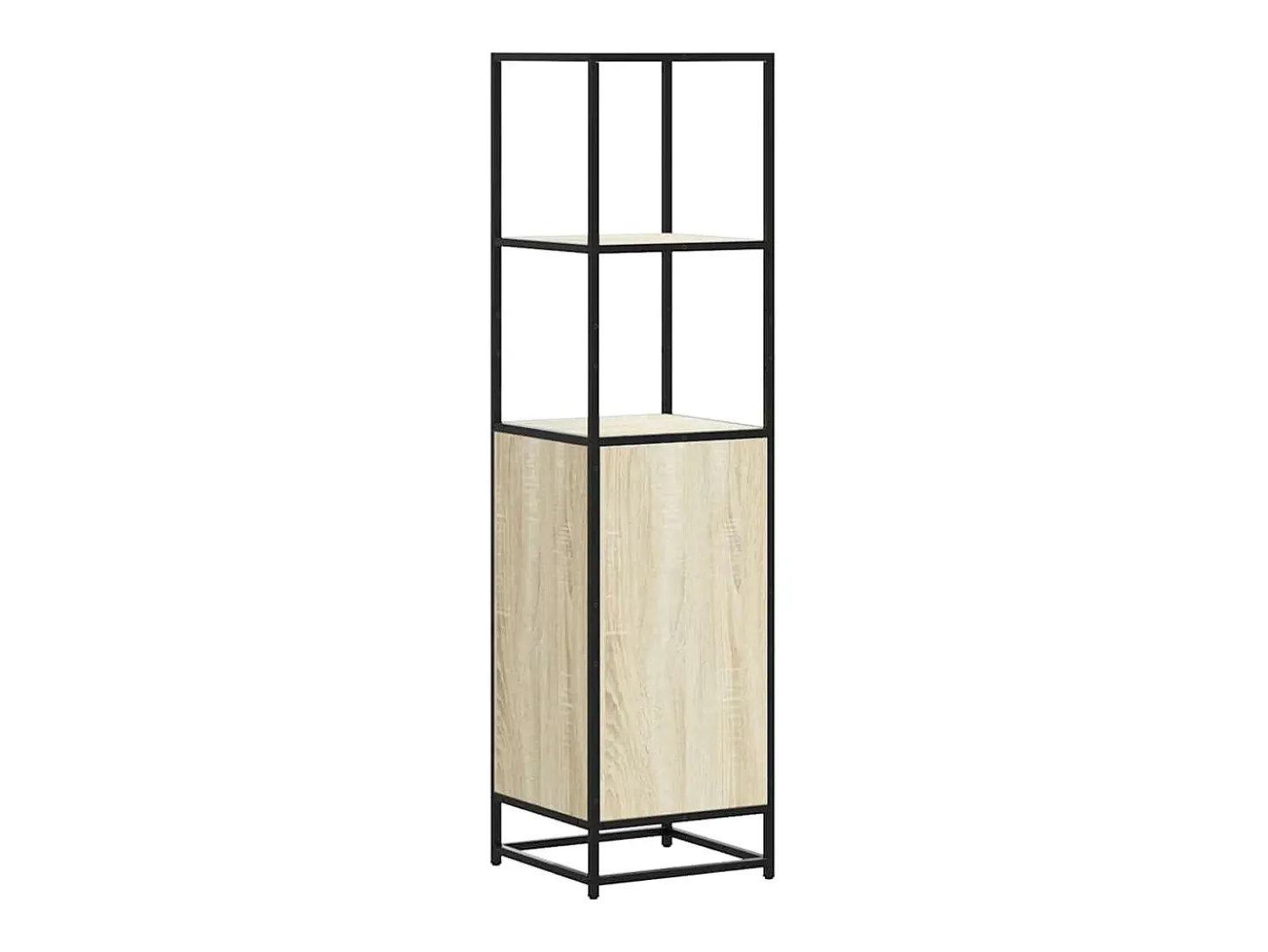 Aparador alto madera de ingeniería y metal 35,5x35x139 cm