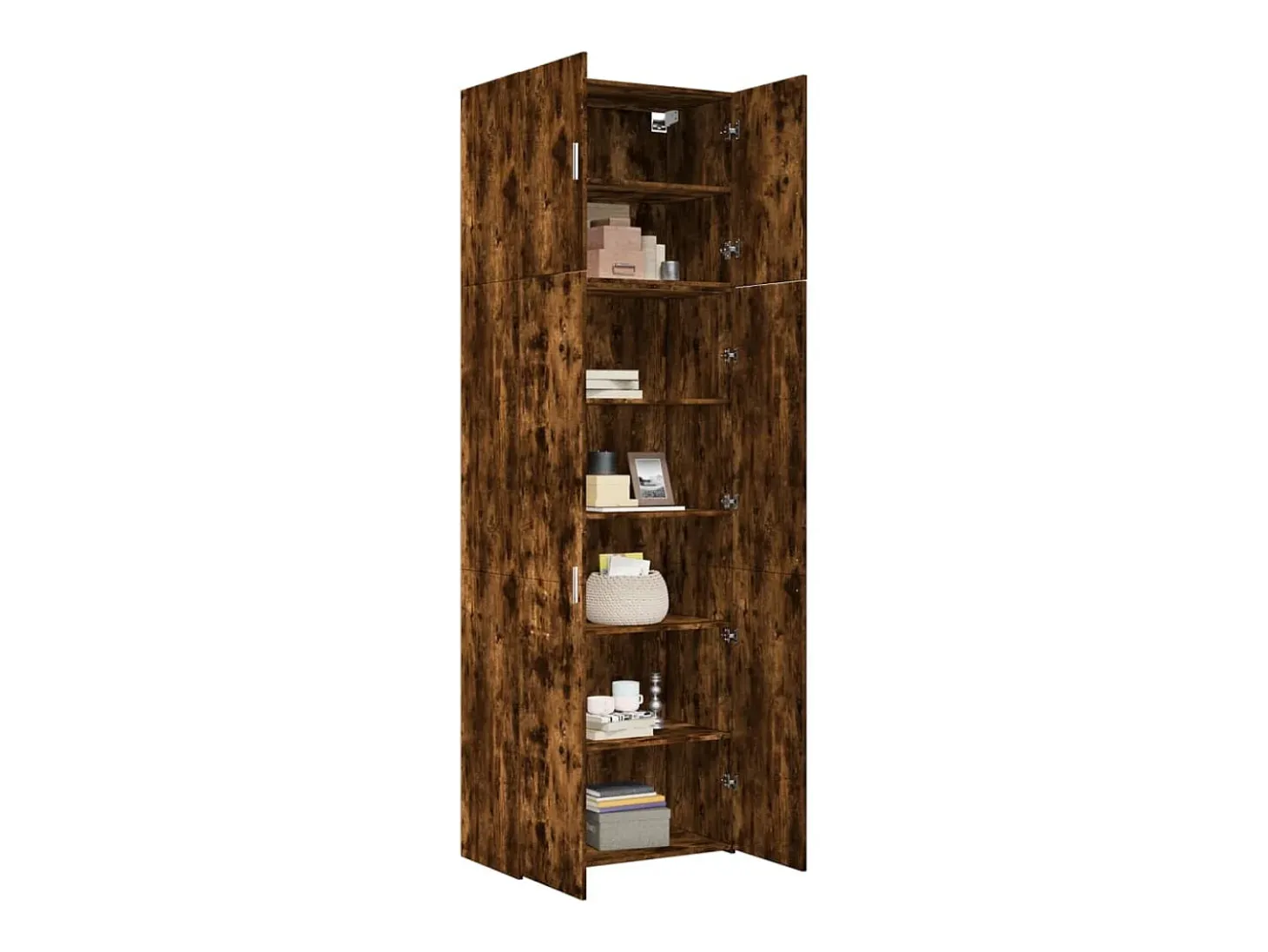 Aparador alto madera de ingeniería roble ahumado 80x42,5x249 cm