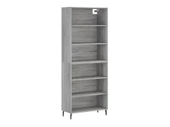 Aparador alto madera de ingeniería gris Sonoma 69,5x32,5x180 cm ES98811