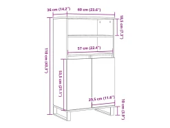 Aparador alto madera de ingeniería roble artisan 60x36x110 cm