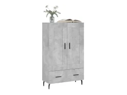 Aparador alto madera de ingeniería gris hormigón 69,5x31x115 cm ES19470