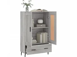 Aparador alto madera de ingeniería gris Sonoma 69,5x31x115 cm ES69983