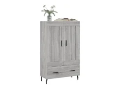 Aparador alto madera de ingeniería gris Sonoma 69,5x31x115 cm ES69983